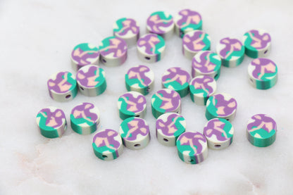 Mermaid Polymer Clay Beads, Mermaid Cane Beads, Sea Life Themed Beads, Jewelry Beads, Beads for Bracelet #341