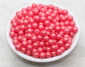 8mm Red Shimmer Acrylic Gumball Beads