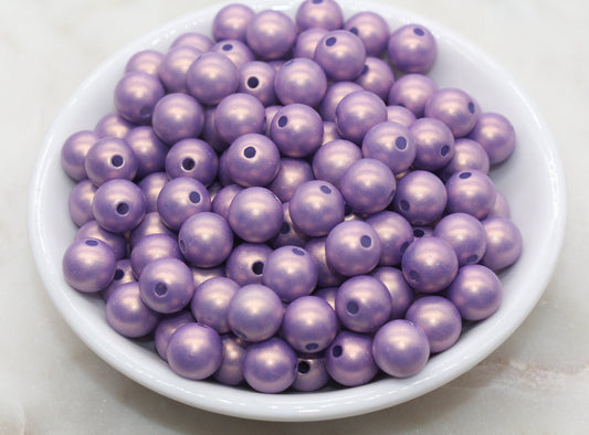 10mm Grape Purple Shimmer Gumball Beads, Round Acrylic Loose Beads, Bubblegum Beads, Chunky Beads, Gumball Beads, Smooth Plastic Beads #2699