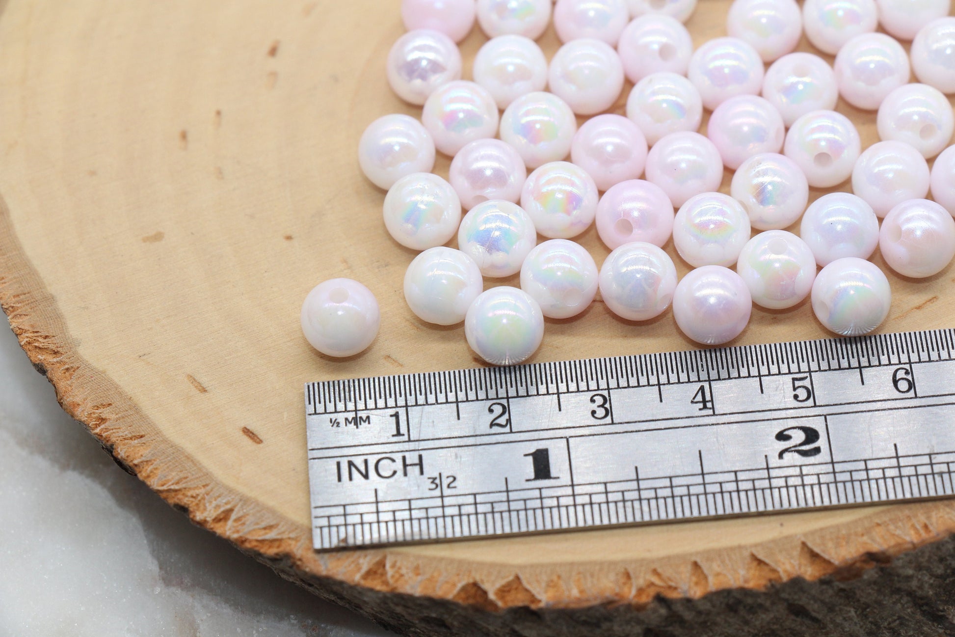 8mm Pink Ombre Round Beads, Acrylic Gumball Bead, Iridescent Round Beads, Bubblegum Beads, Plastic Round Bead, Jewelry Beads #2705