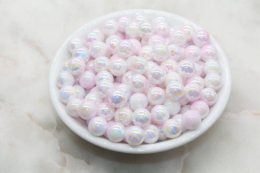 10mm Pink Ombre Round Beads, Acrylic Gumball Bead, Iridescent Round Beads, Bubblegum Beads, Plastic Round Bead, Jewelry Beads#2706