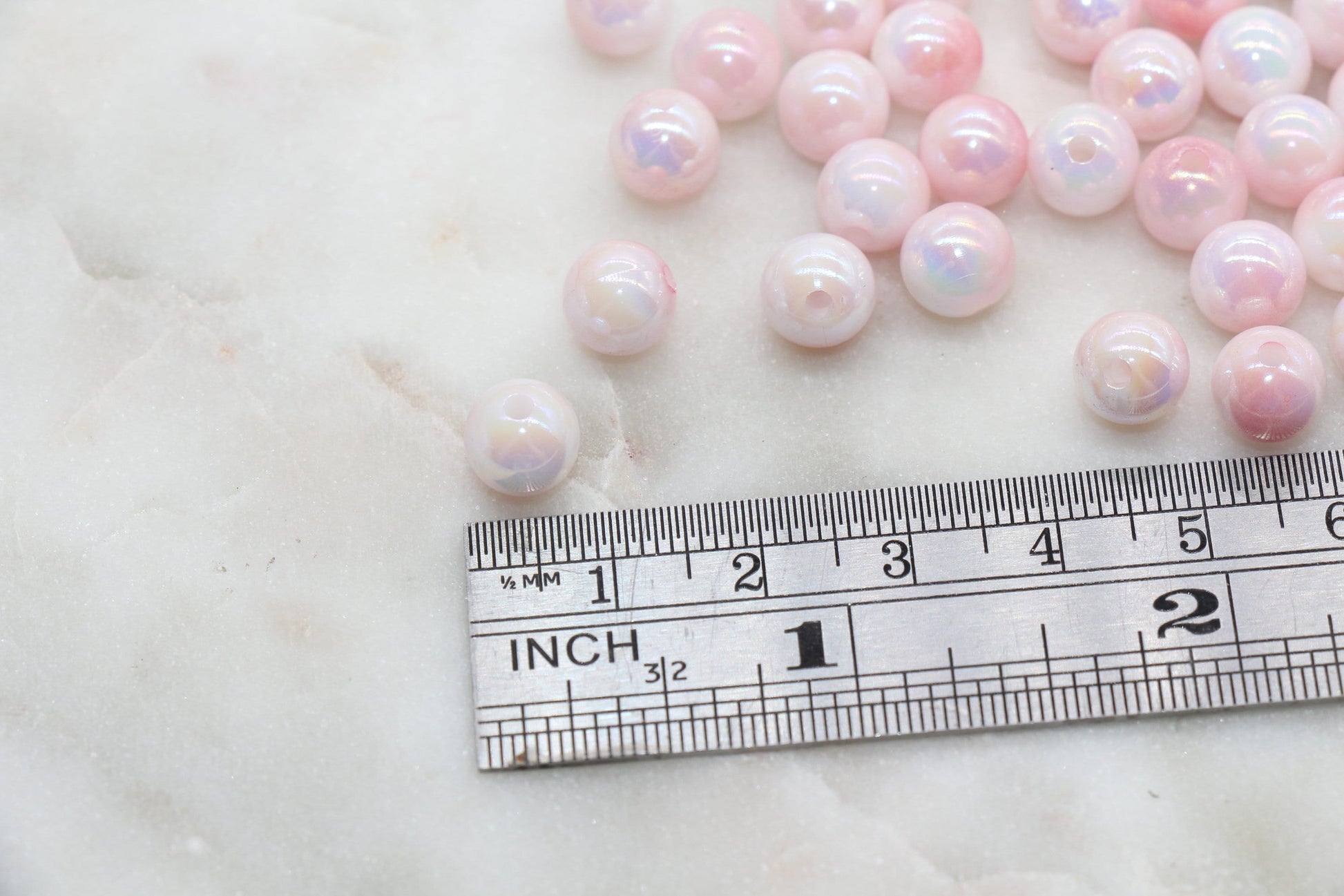 8mm Blush Pink Ombre Round Beads, Acrylic Gumball Bead, Iridescent Round Beads, Bubblegum Beads, Plastic Round Bead, Jewelry Beads #2713