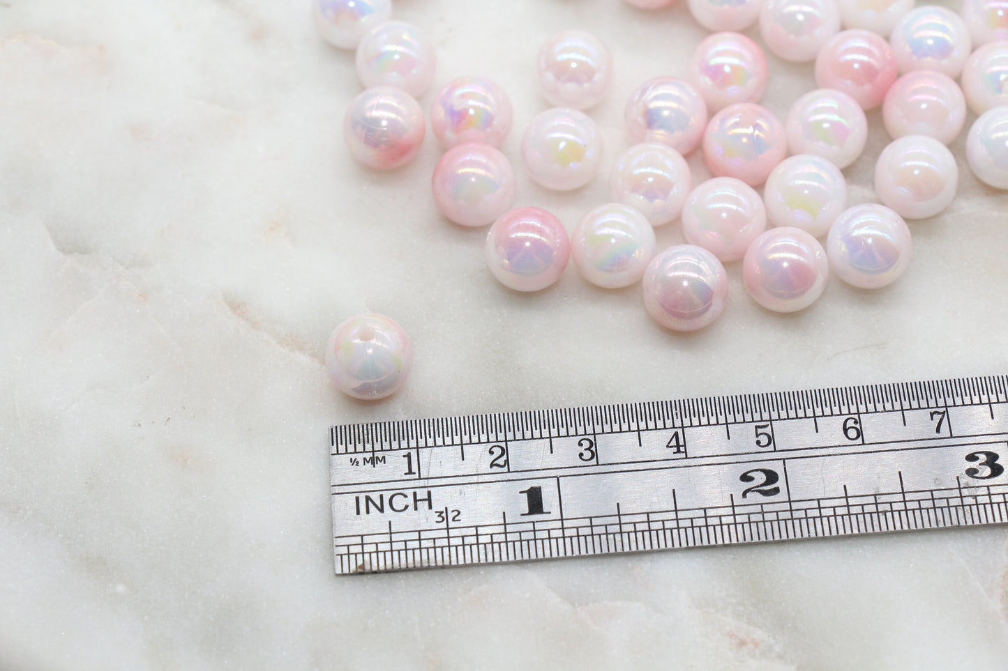 10mm Blush Pink Ombre Round Beads, Acrylic Gumball Bead, Iridescent Round Beads, Bubblegum Beads, Plastic Round Bead, Jewelry Beads #2714