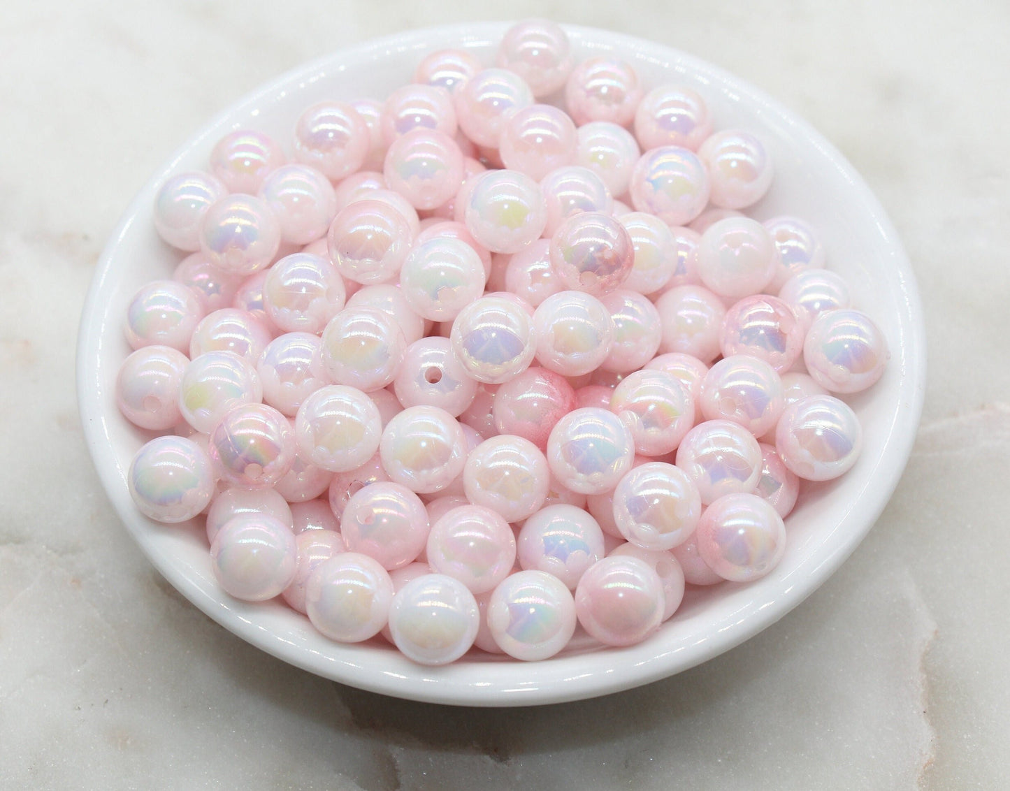 10mm Blush Pink Ombre Round Beads, Acrylic Gumball Bead, Iridescent Round Beads, Bubblegum Beads, Plastic Round Bead, Jewelry Beads #2714