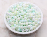 8mm Green Ombre Round Beads, Acrylic Gumball Bead, Iridescent Round Beads, Bubblegum Beads, Plastic Round Bead, Jewelry Beads #2715