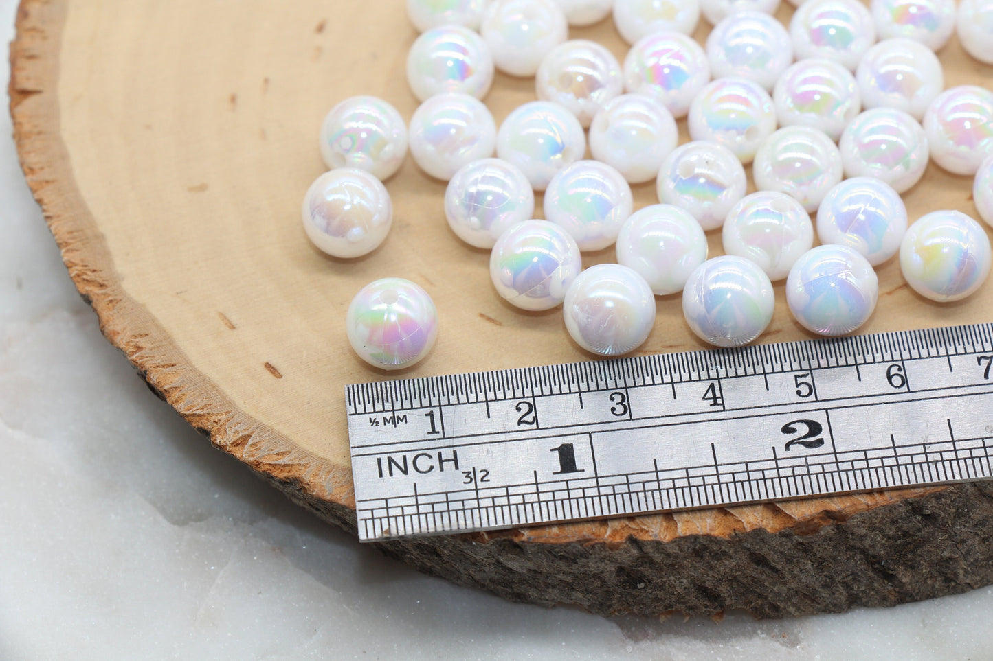 10mm White Ombre Round Beads, Acrylic Gumball Bead, Iridescent Round Beads, Bubblegum Beads, Plastic Round Bead #2720