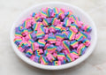 9mm rainbow flower shape polymer clay beads, flower clay charms for bracelets