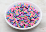 9mm rainbow flower shape polymer clay beads, flower clay charms for bracelets