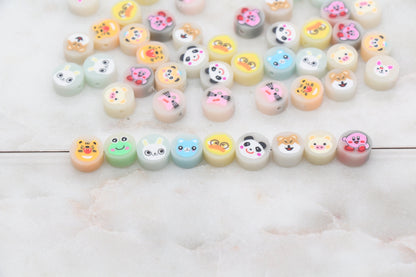 Assorted Kawaii Animal Polymer Clay Beads, Frog, Panda, Duck, Bunny, Tiger, Bear Beads, Jewelry Beads #334