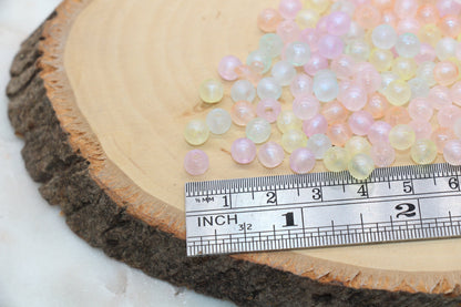 6mm Mix Glitter Round Beads, Iridescent Acrylic Gumball Beads, Transparent Round Spacer Beads, Bubblegum Beads, Plastic Round Bead #2723