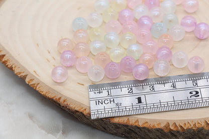 8mm Mix Glitter Round Beads, Iridescent Acrylic Gumball Beads, Transparent Round Spacer Beads, Bubblegum Beads, Plastic Round Bead #2724