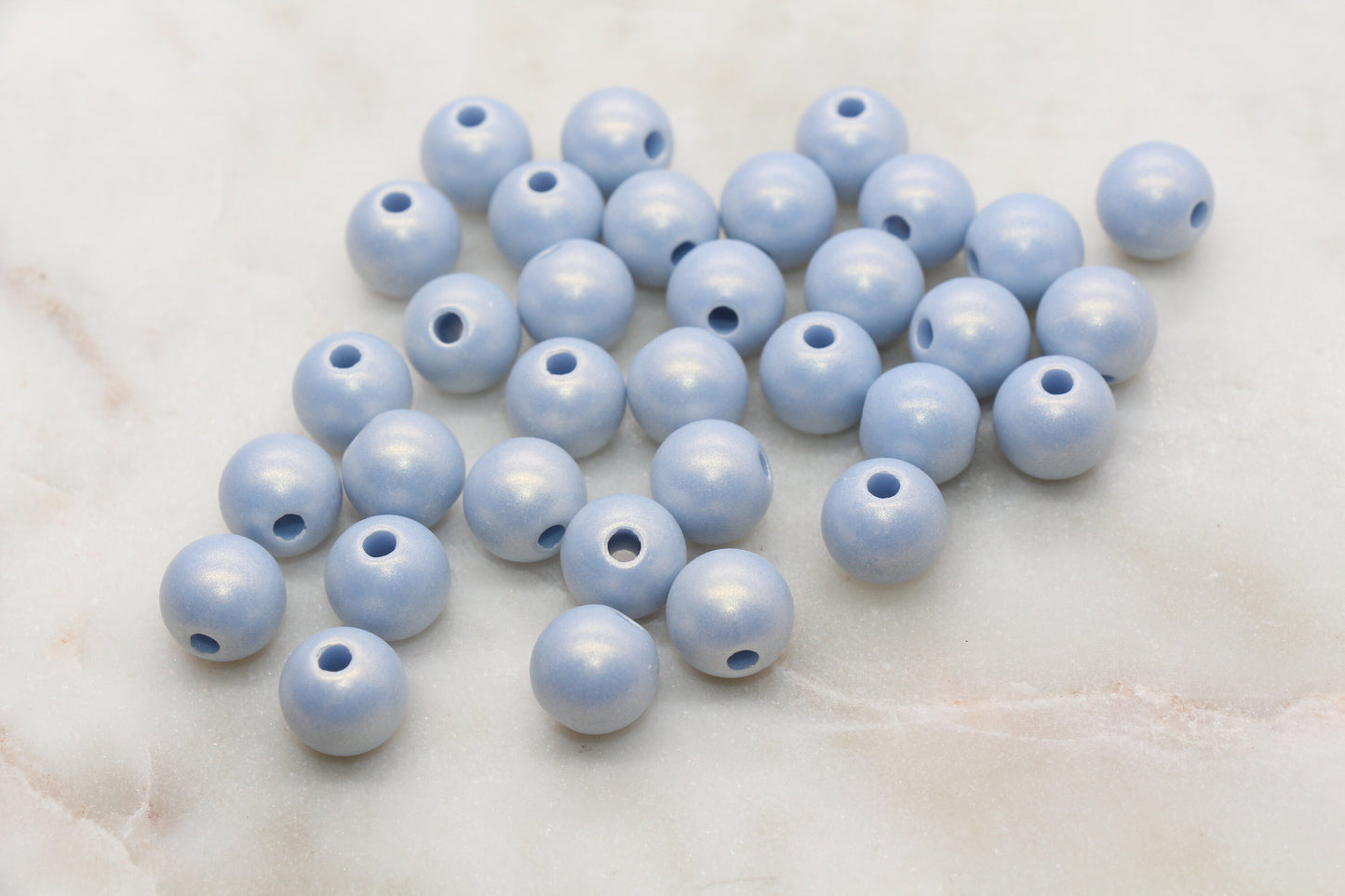 12mm Blue Shimmer Gumball Beads, Round Acrylic Loose Beads, Bubblegum Beads, Chunky Beads, Round Plastic Beads #2727
