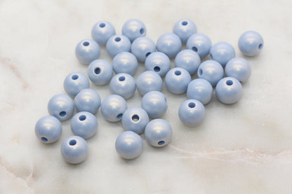 12mm Blue Shimmer Gumball Beads, Round Acrylic Loose Beads, Bubblegum Beads, Chunky Beads, Round Plastic Beads #2727