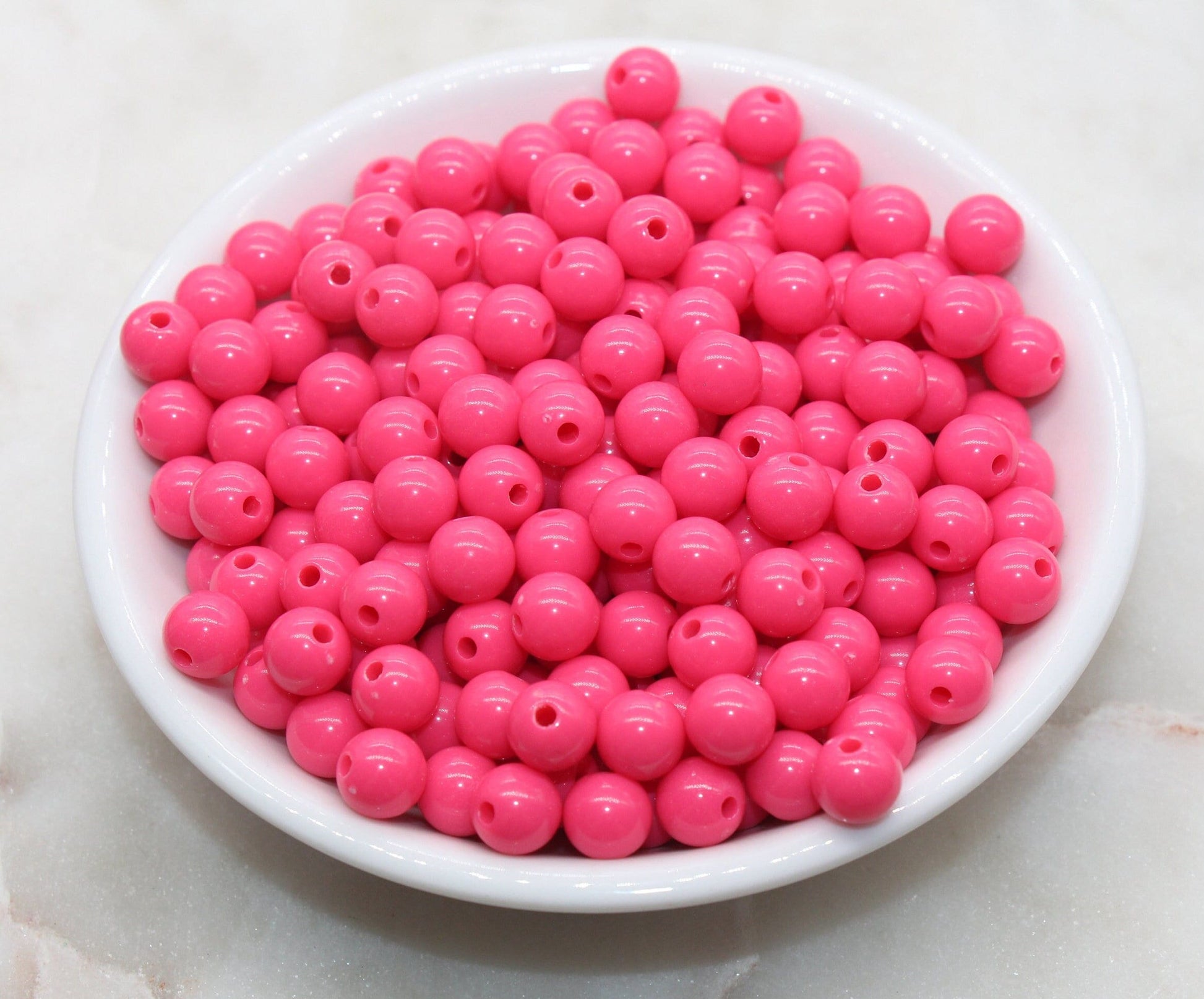 8mm Ruby Pink Gumball Beads, Round Acrylic Loose Beads, Bubblegum Beads, Chunky Beads, Bubble Gum Beads, Smooth Plastic Round Beads #2728