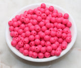 8mm Ruby Pink Acrylic Gumball Beads