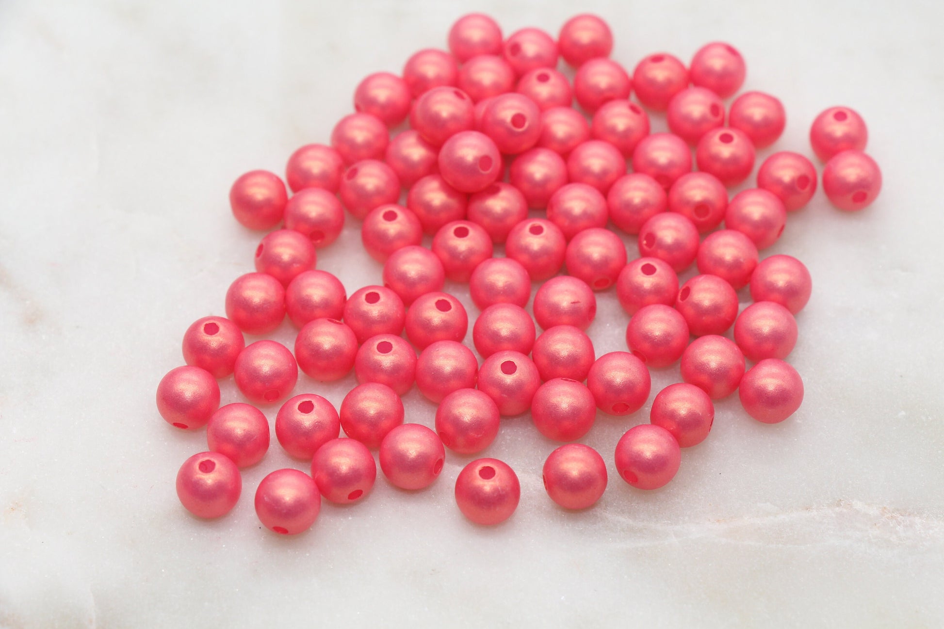 8mm Red Shimmer Gumball Beads, Round Acrylic Loose Beads, Bubblegum Beads, Chunky Beads, Smooth Round Plastic Beads #2687