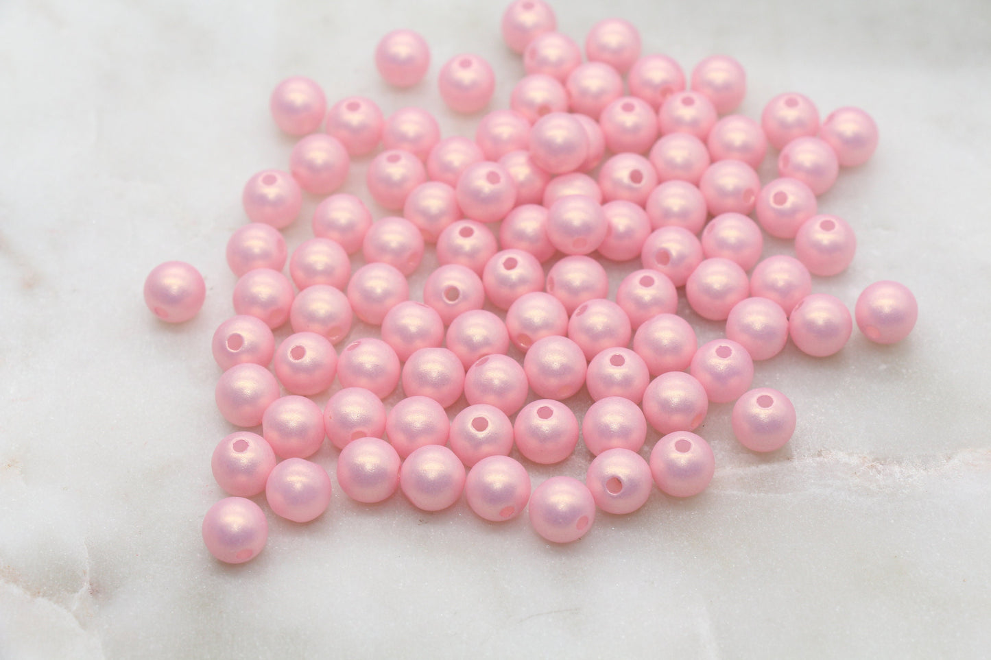 8mm Pink Shimmer Gumball Beads, Round Acrylic Loose Beads, Bubblegum Beads, Chunky Beads, Smooth Round Plastic Beads #2689