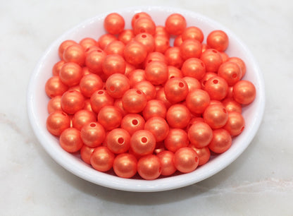 10mm Orange Shimmer Bubblegum Beads, Acrylic Beads