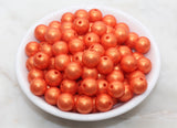 12mm Orange Shimmer Gumball Beads, Round Acrylic Loose Beads, Bubblegum Beads, Chunky Beads, Round Plastic Beads #2694