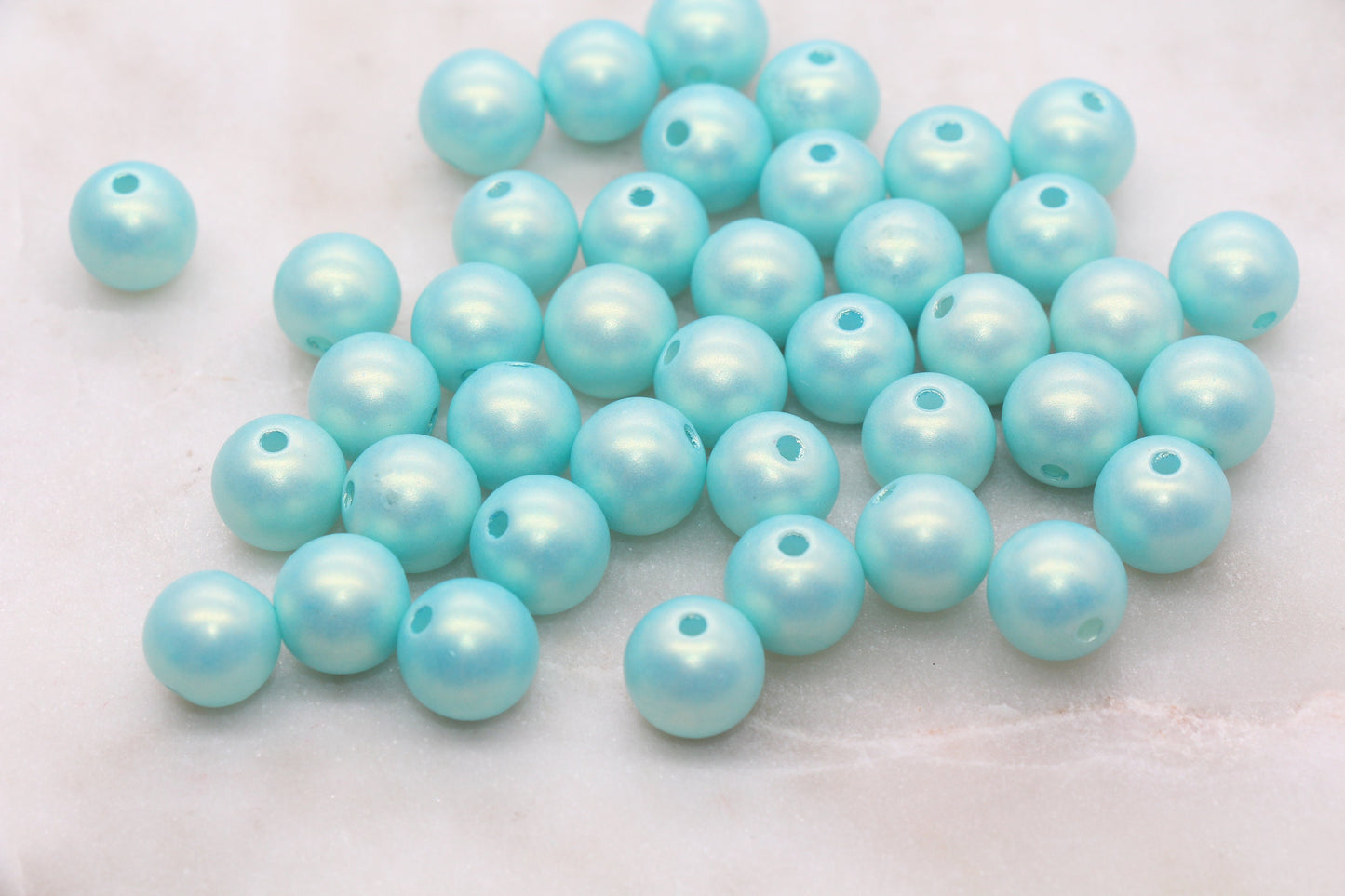 12mm Blue Shimmer Gumball Beads, Round Acrylic Loose Beads, Bubblegum Beads, Chunky Beads, Round Plastic Beads #2697