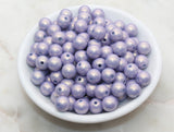 10mm Pastel Purple Shimmer Gumball Beads, Round Acrylic Loose Beads, Bubblegum Beads, Chunky Beads, Gumball Beads, Smooth Plastic Beads#2701