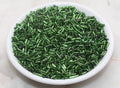 4mm green silver lined bugle beads tube glass seed beads