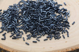 4mm metallic blue bugle beads tube glass seed beads