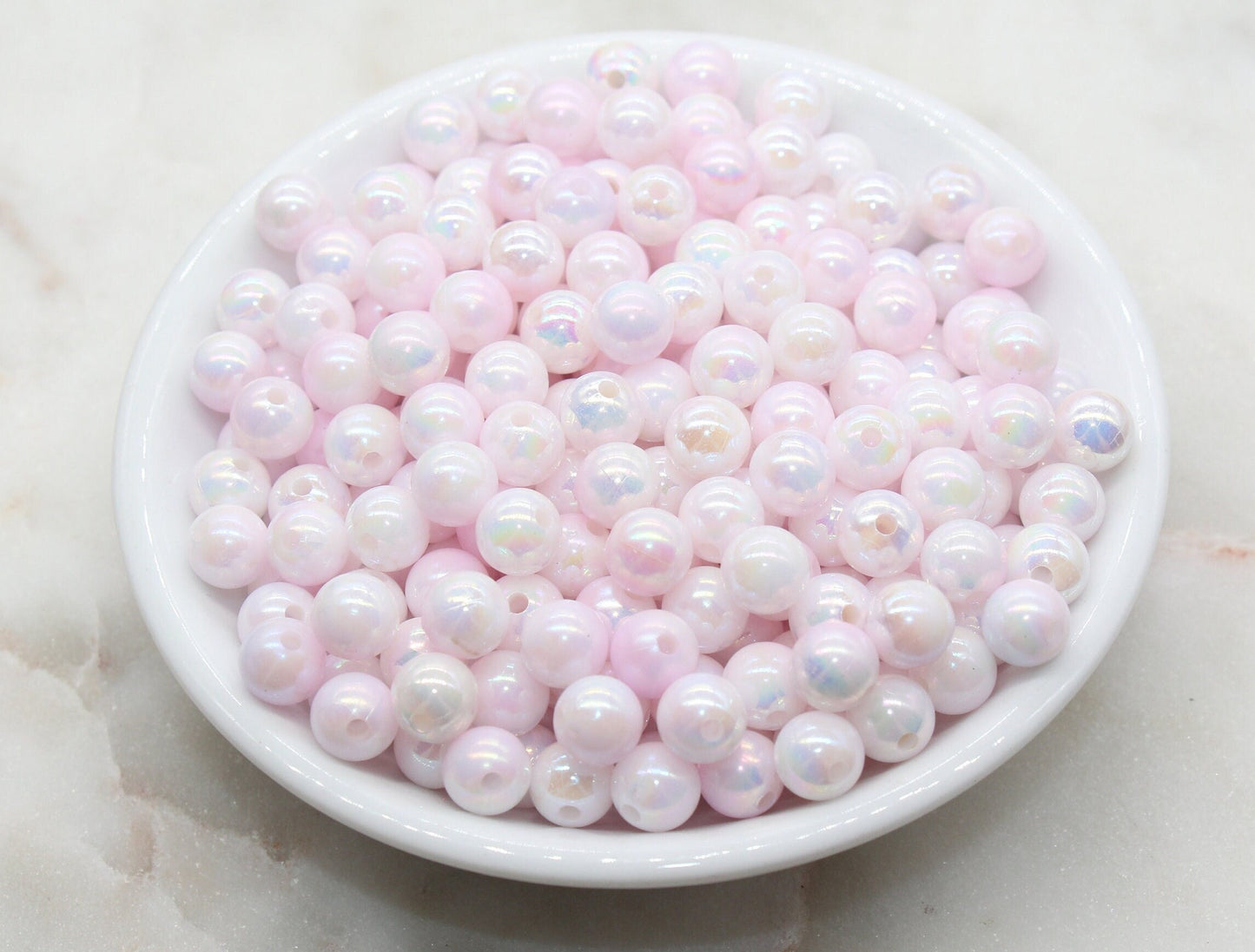 8mm Pink Ombre Round Beads, Acrylic Gumball Bead, Iridescent Round Beads, Bubblegum Beads, Plastic Round Bead, Jewelry Beads #2705