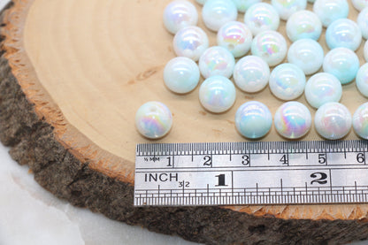 10mm Blue Ombre Round Beads, Acrylic Gumball Bead, Iridescent Round Beads, Bubblegum Beads, Plastic Round Bead, Jewelry Beads #2708