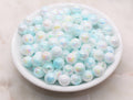 10mm Blue Ombre Faux Pearl Acrylic Beads