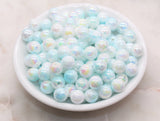 10mm Blue Ombre Round Beads, Acrylic Gumball Bead, Iridescent Round Beads, Bubblegum Beads, Plastic Round Bead, Jewelry Beads #2708