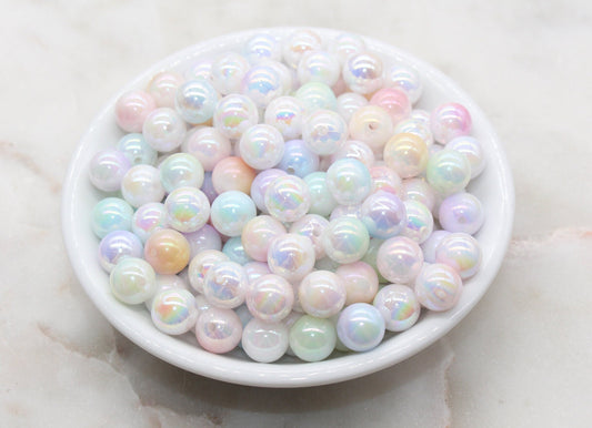 10mm Assort Ombre Round Beads, Acrylic Gumball Bead, Iridescent Round Beads, Bubblegum Beads, Plastic Round Bead, Jewelry Beads #2710 - Yourdiysupply