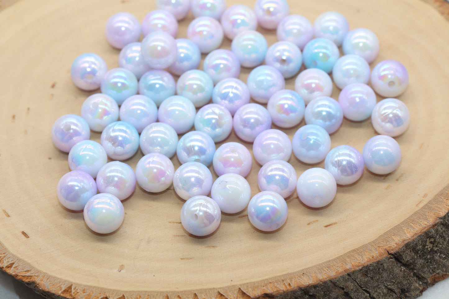 10mm Purple and Blue Ombre Round Beads, Acrylic Gumball Bead, Iridescent Round Beads, Bubblegum Beads, Plastic Round Bead #2718