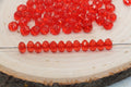8mm Red Transparent Rondelle Faceted Acrylic Beads