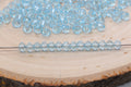 6mm Light Blue Transparent Faceted Acrylic Beads