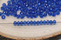 6mm Royal Blue Transparent Rondelle Faceted Acrylic Beads