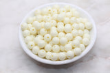 10mm Ivory Gumball Beads, Round Acrylic Loose Beads, Bubblegum Beads, Chunky Beads, Gumball Beads, Smooth Plastic Round Beads #497