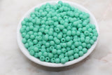 6mm Matte Aqua Green Gumball Beads, Round Acrylic Loose Beads, Matte Bubblegum Beads, Chunky Beads, Round Plastic Beads #500