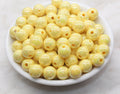 12mm Pastel Yellow AB Acrylic Gumball Beads