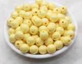 12mm Pastel Yellow AB Acrylic Gumball Beads