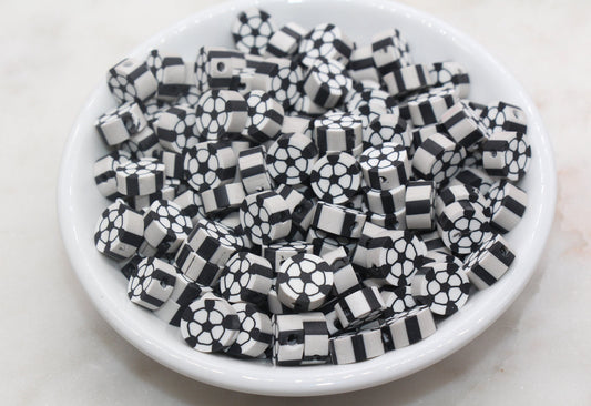 Soccer Ball Polymer Clay Beads, White Soccer Ball Beads, Kawaii Soccer Clay Beads, Sport Beads, Jewelry Beads #273