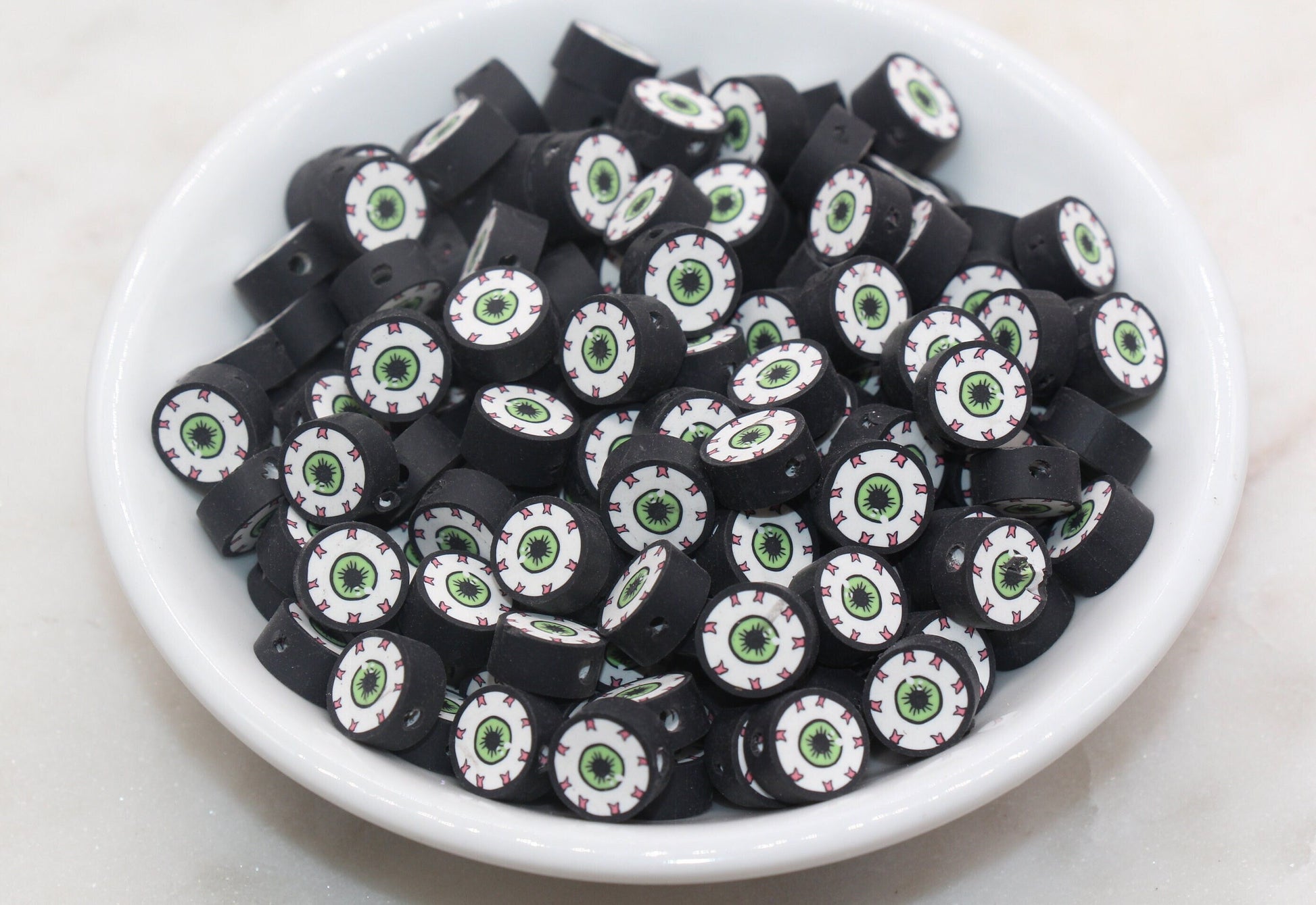Eye Ball Polymer Clay Beads, Evil Eye Fimo Cane Beads, Eyeball Clay Beads, Bead for Bracelet, Jewelry Beads #121