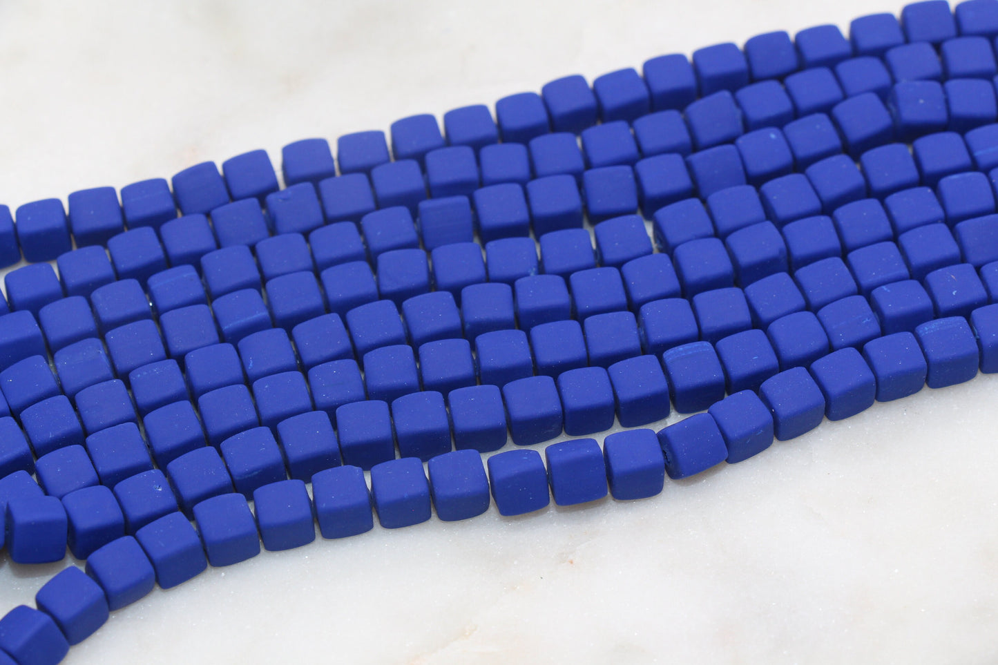 6mm Cube Polymer Clay Beads, Royal Blue Heishi Beads, Square Clay Beads, Jewelry Beads, Bead for Bracelet #312