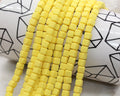 6mm yellow cube heishi beads for bracelets and DIY jewelry