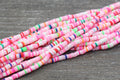 4mm multicolored heishi beads for bracelets and DIY jewelry