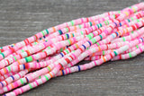 4mm multicolored heishi beads for bracelets and DIY jewelry