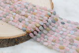 7mm-8mm morganite aquamarine nugget beads, irregular stone beads for bracelets