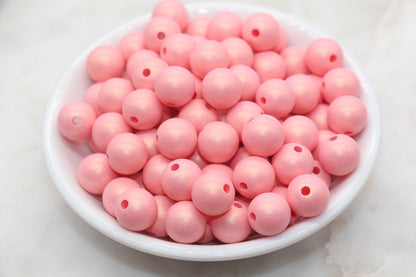 12mm Dark Peach Shimmer Gumball Beads, Round Acrylic Loose Beads, Bubblegum Beads, Chunky Beads, Round Plastic Beads #2805