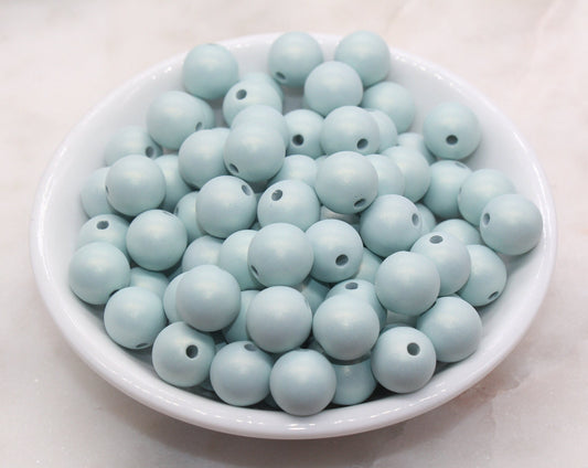 12mm Mint Green Shimmer Gumball Beads, Round Acrylic Loose Beads, Bubblegum Beads, Chunky Beads, Round Plastic Beads #2814