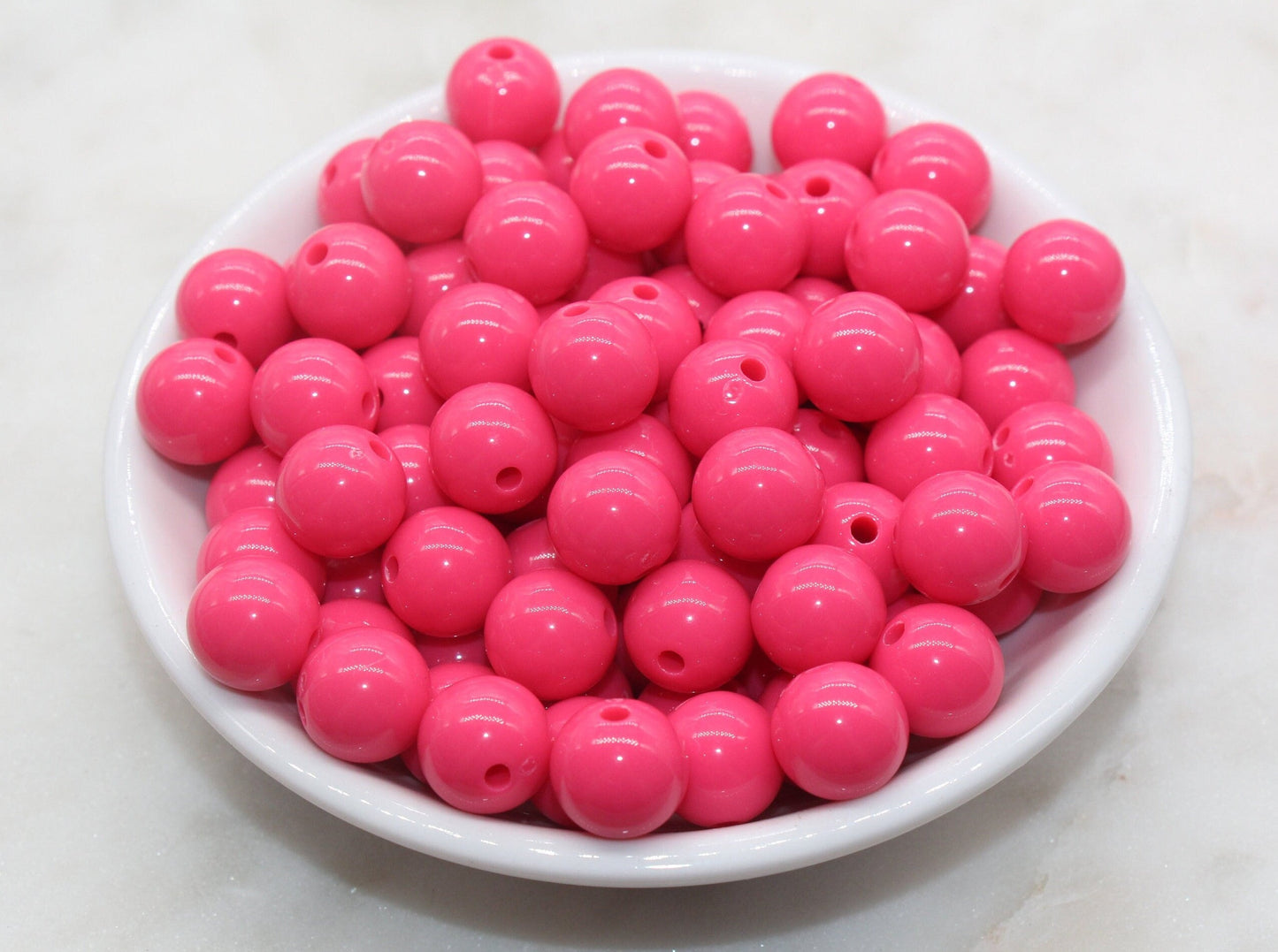 12mm Rose Pink Gumball Beads, Round Acrylic Loose Beads, Bubblegum Beads, Chunky Beads, Smooth Plastic Round Beads #2815